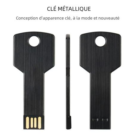 Clé USB en forme de clé en métal, 64 Go