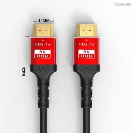 Câble HDMI Rouge haute vitesse, 8K, 60Hz, 48Gbps