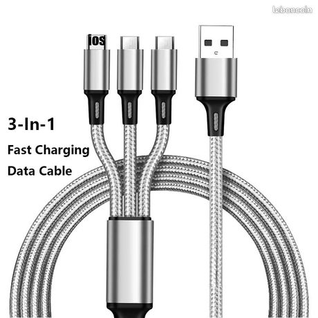 Câble de charge multi-ports 3 en 1