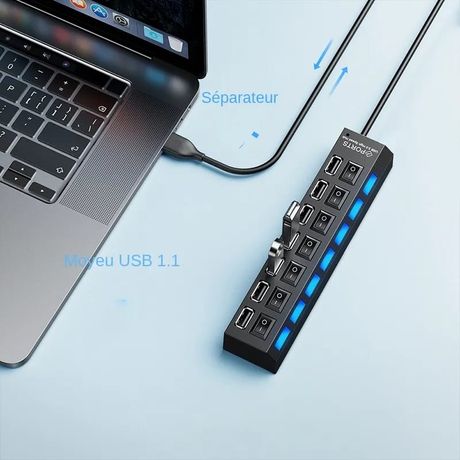 Adaptateur USB à 7 ports, 7 ports