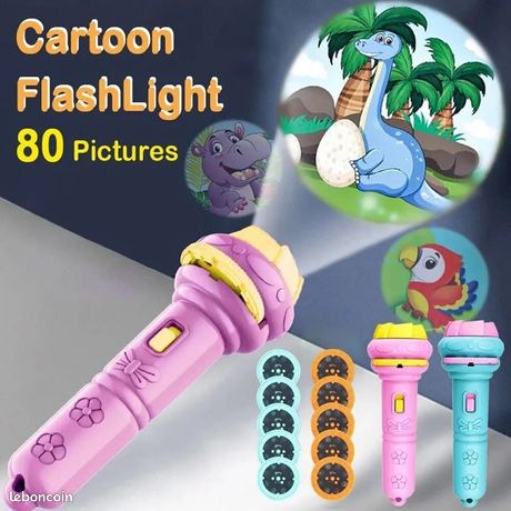 Lampe de poche de projection de dessin animé pour enfants