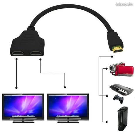 Câble HDMI haute vitesse, HDTV tressé noir et rouge, compatible HDMI 1.4V, données TV haute vitesse, moniteur d'ordinateur, prise en charge 3D 1080P  1m50