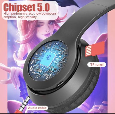 Casque Bluetooth style influenceuse Oreilles de chat