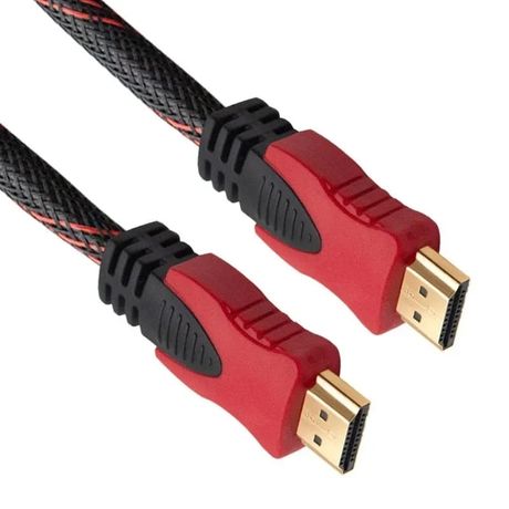 Câble HDMI haute vitesse, 1m50 HDTV tressé noir et rouge