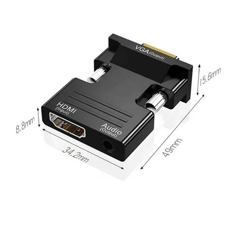 Convertisseur HDMI femelle vers mâle Vga avec audio