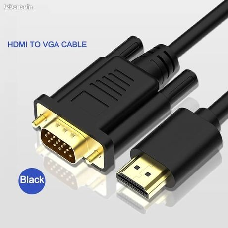 Câble HDMI mâle vers VGA mâle 1080 Longueur: 1,80mP 60Hz