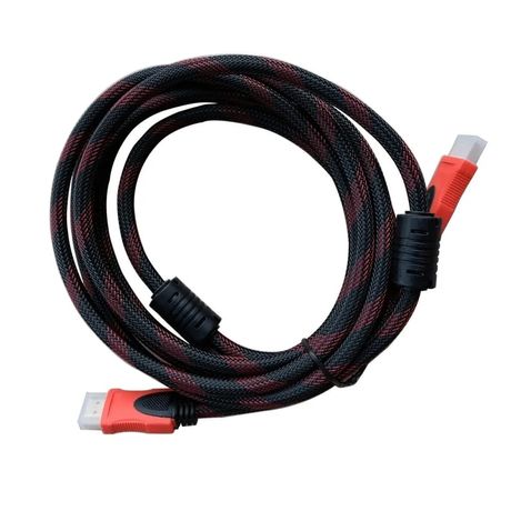 Câble HDMI haute vitesse, 1m50 HDTV tressé noir et rouge