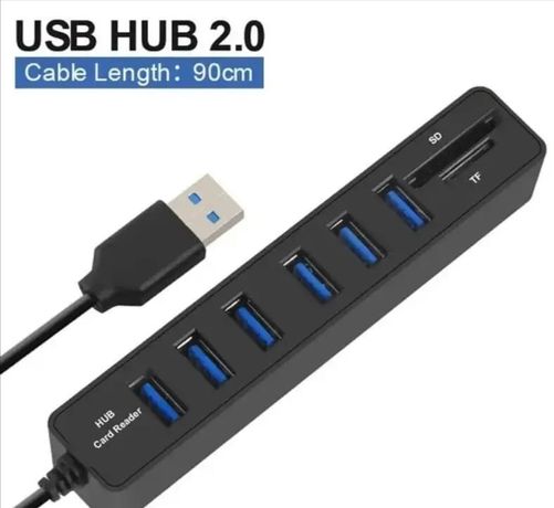 HUB USB 2.0 avec lecteur de carte SD TF