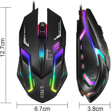 Souris gaming PC Optique Filaire 1600 DPI,